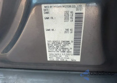 2018 Nissan Altima 2.5 Sv from USA, damaged, VIN 1N4AL3AP8JC122023